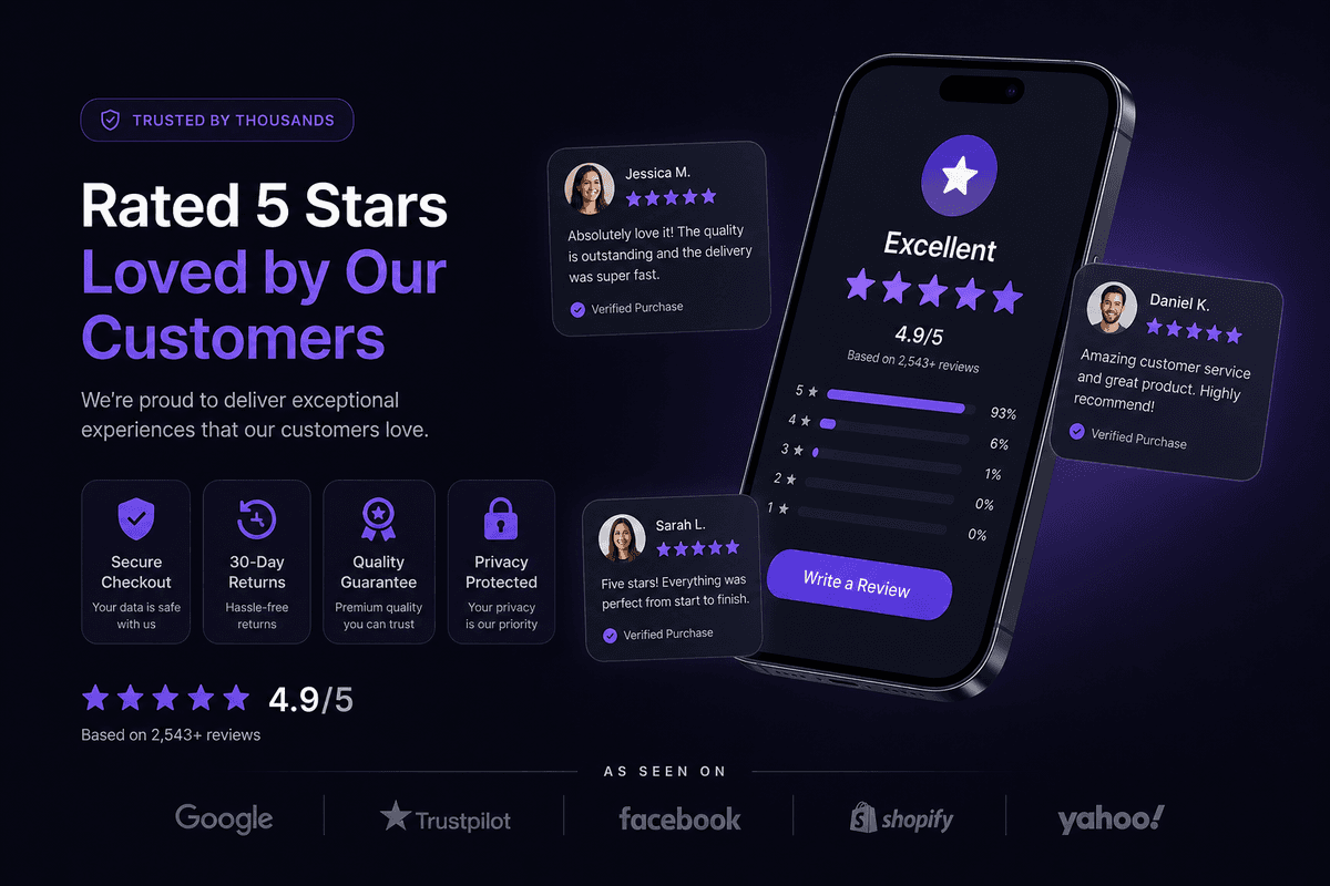 Magnifying glass examining AI tool review cards with star ratings